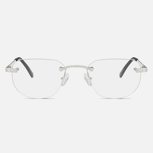 Lux Frames - Silver Rimless Class I - Clear Lens - alternate