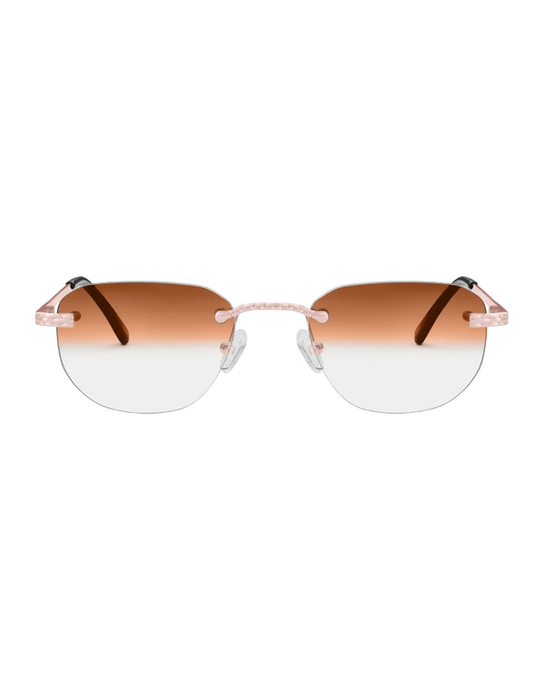 Lux Frames - Rose Gold Rimless Class I - Brown Fade - alternate