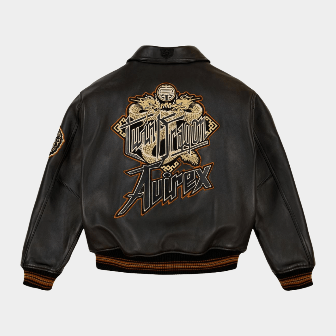 Avirex - Twin Dragon Leather Jacket - Bloc Magasin