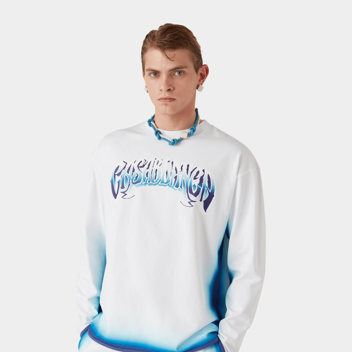Casablanca - Blue Fade Long Sleeve T-Shirt - Bloc Magasin
