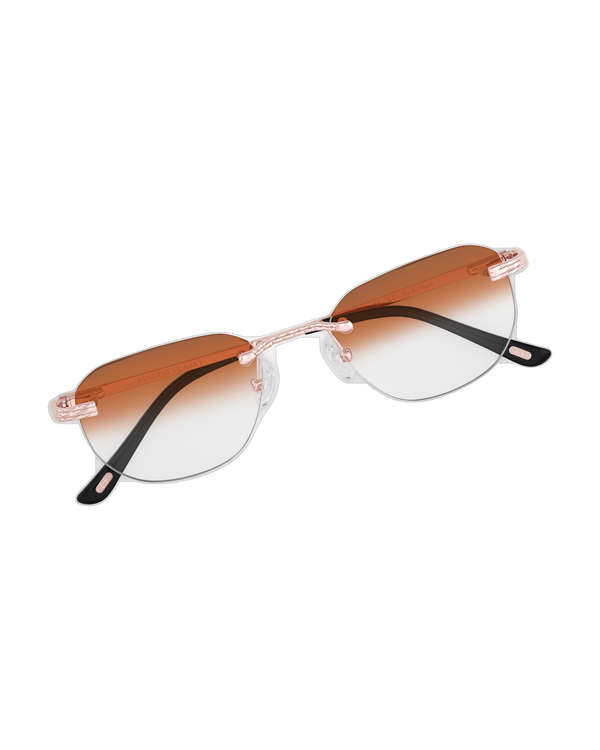 Lux Frames - Rose Gold Rimless Class I - Brown Fade