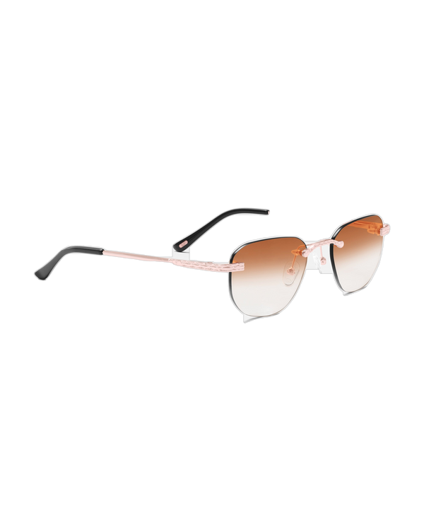 Lux Frames - Rose Gold Rimless Class I - Brown Fade - alternate