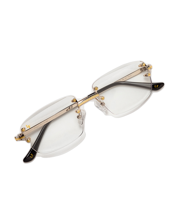 Lux Frames - Silver & Gold Two Tone Rimless Class - Clear Lens