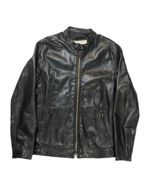 Avirex - Vintage Café Racer Leather Jacket Black