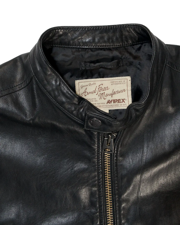 Avirex - Vintage Café Racer Leather Jacket Black — vintage — view 4