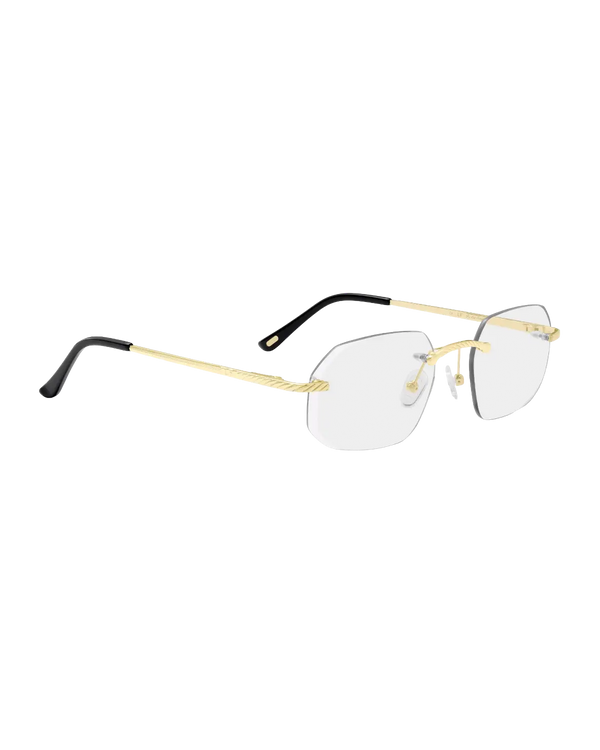 Lux Frames - Gold Rimless Class VII — Clear Lens — view 3