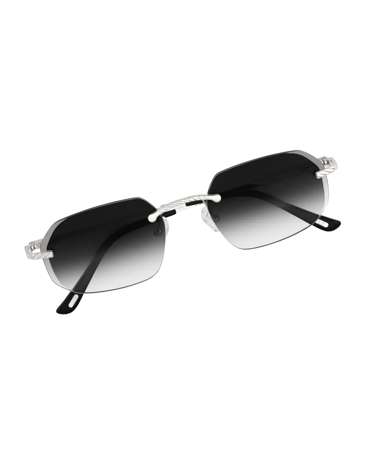 Lux Frames - Silver Rimless Class VII — Black Fade