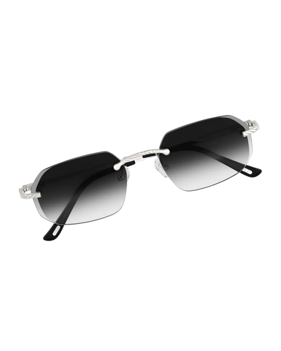 Lux Frames - Silver Rimless Class VII — Black Fade
