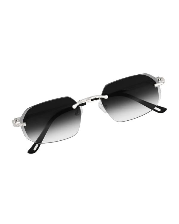 Lux Frames - Silver Rimless Class VII — Black Fade
