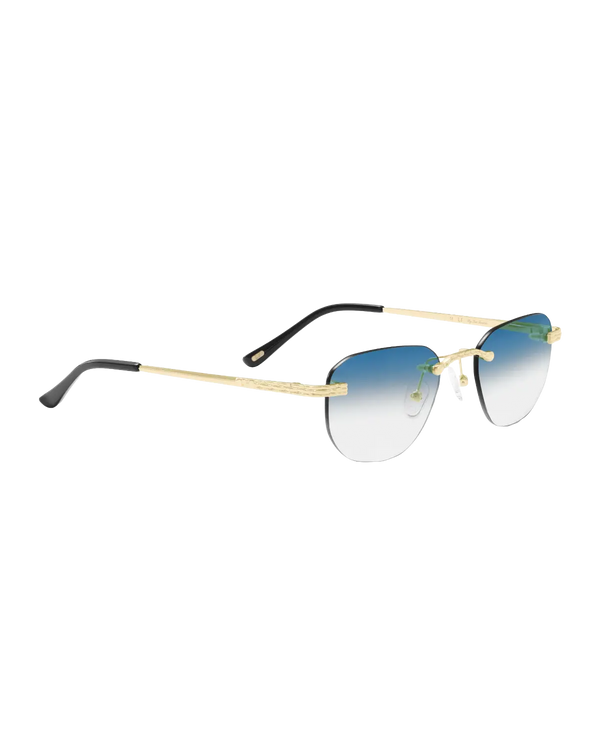 Lux Frames - Gold Rimless Class I - Blue Fade — view 3