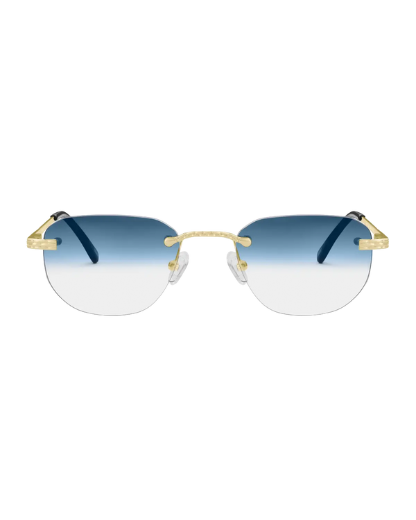 Lux Frames - Gold Rimless Class I - Blue Fade - alternate