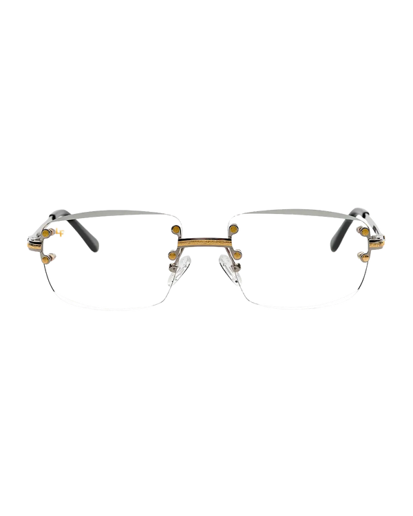 Lux Frames - Silver & Gold Two Tone - Clear Lens — view 3