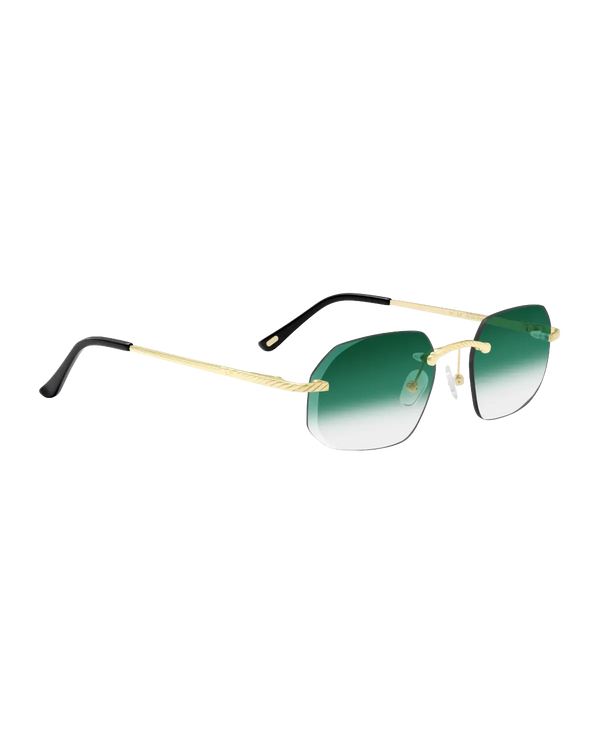 Lux Frames - Gold Rimless Class VII — Green Fade — view 3