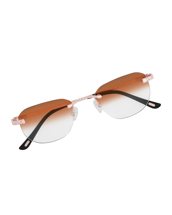 Lux Frames - Rose Gold Rimless Class I - Brown Fade