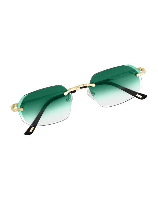 Lux Frames - Gold Rimless Class VII — Green Fade