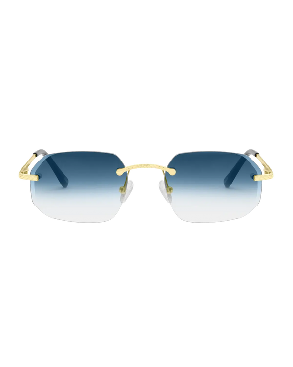 Lux Frames - Gold Rimless Class VII - Blue Fade — view 3