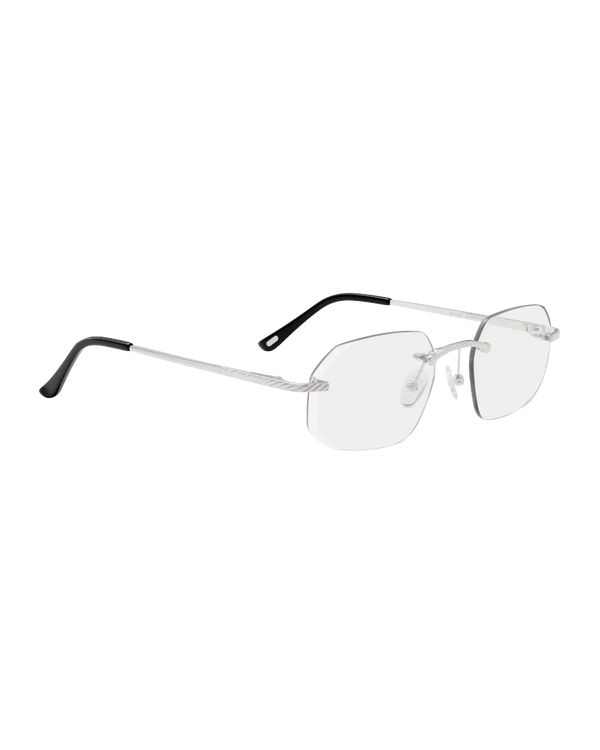 Lux Frames - Silver Rimless Class VII - Clear Lens - alternate