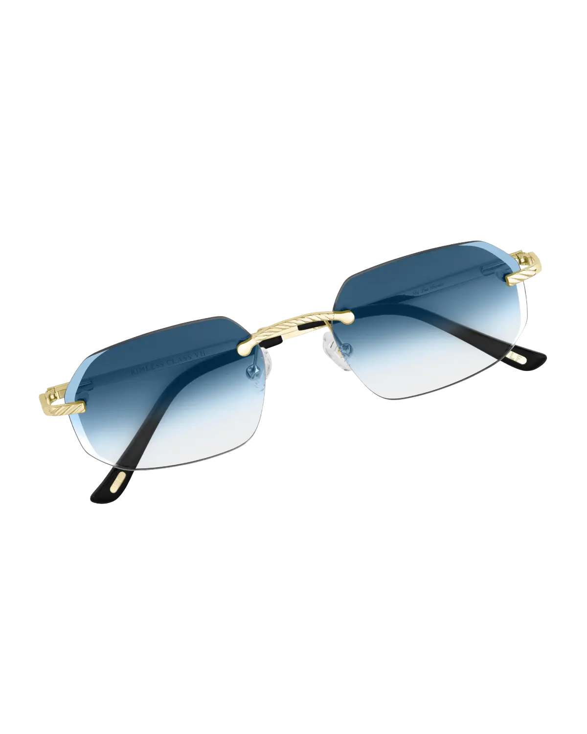 Lux Frames - Gold Rimless Class VII - Blue Fade