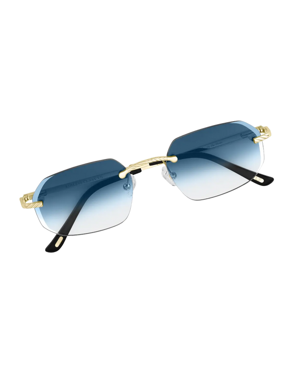 Lux Frames - Gold Rimless Class VII - Blue Fade