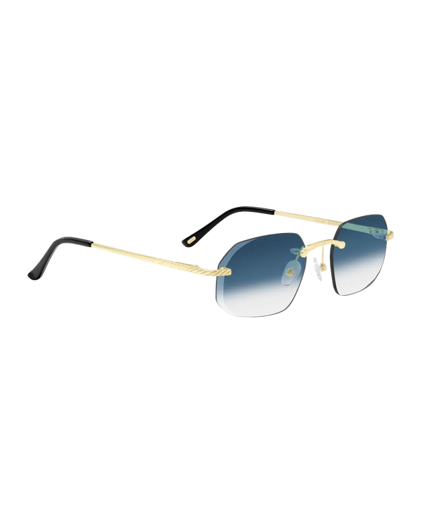 Lux Frames - Gold Rimless Class VII - Blue Fade - alternate