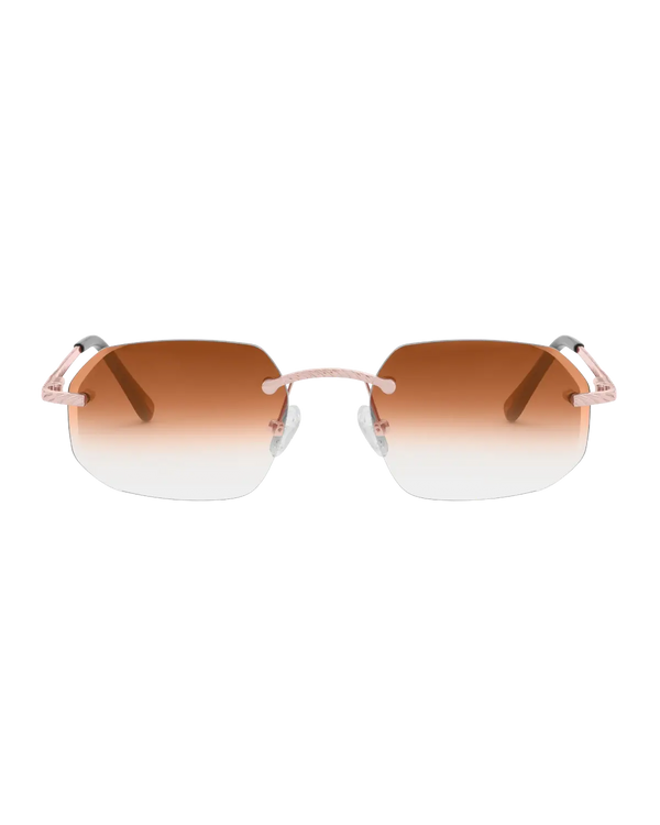 Lux Frames - Rose Gold Rimless Class VII — Brown Fade - alternate