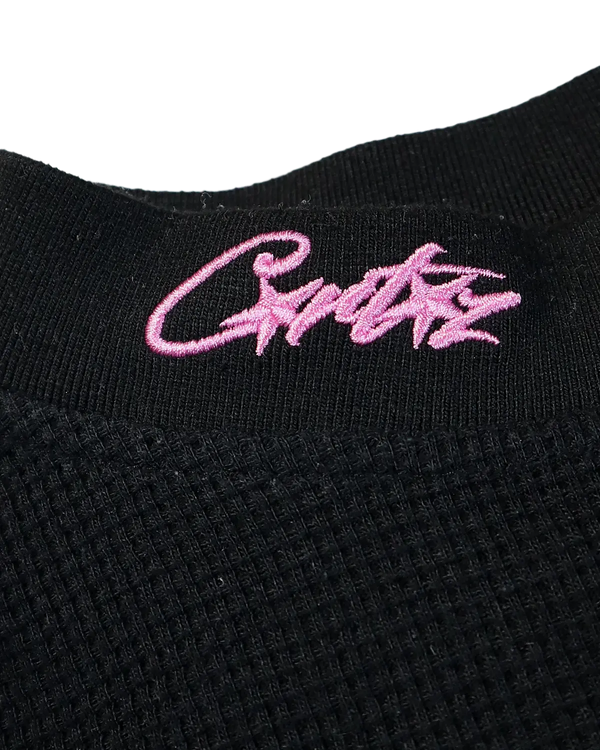 Corteiz - Alcatraz Waffle Long Sleeve Black — vintage — view 3