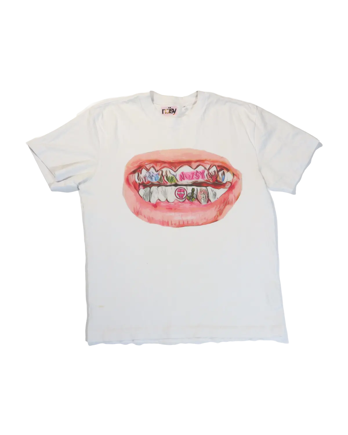 Noisy - Mouth Graphic Tee White — vintage