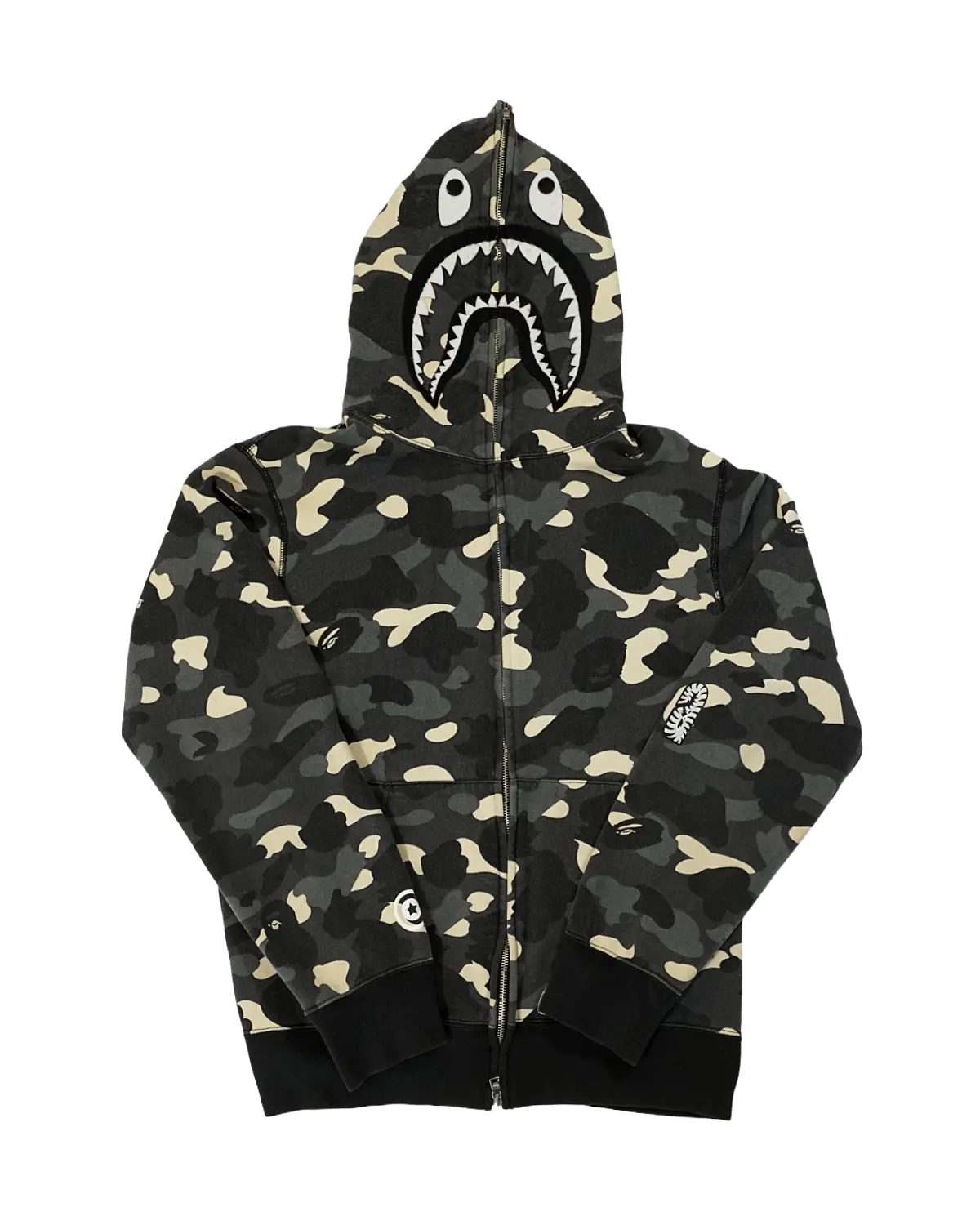 Bape - 1st Camo Shark Full Zip Hoodie Grey - Bloc Magasin