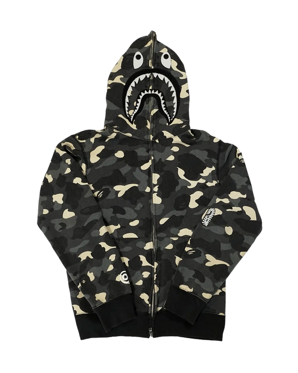Bape - Camo Shark Full Zip Hoodie Grey — vintage — view 2