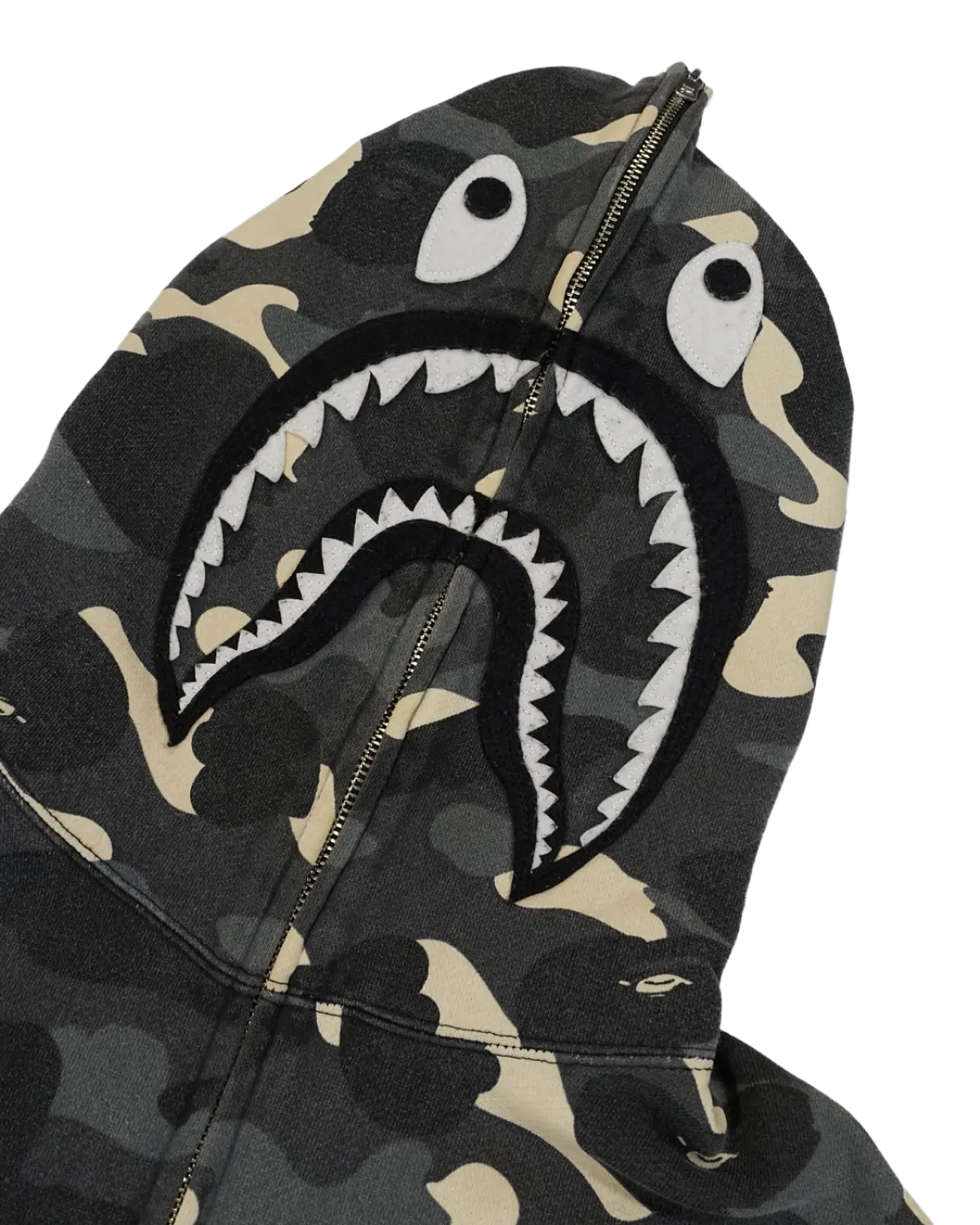 Bape - 1st Camo Shark Full Zip Hoodie Grey - Bloc Magasin