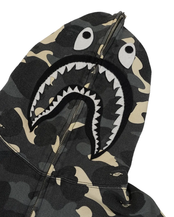 Bape - Camo Shark Full Zip Hoodie Grey — vintage — view 3