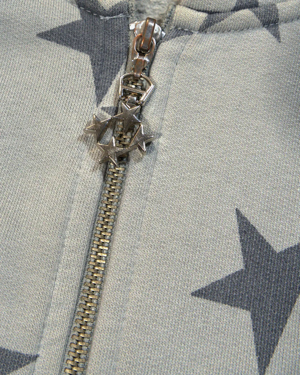 99Based - Monogram Star Zip Hoodie Grey — vintage — view 4
