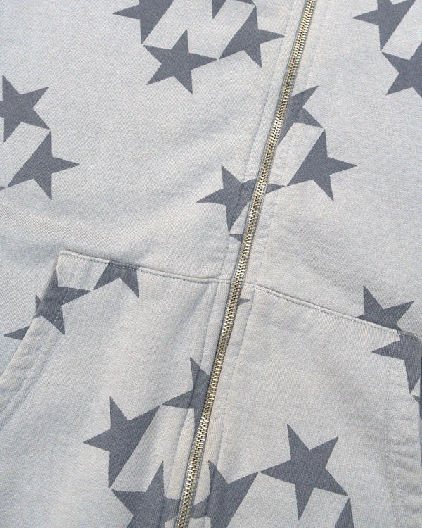 99Based - Monogram Star Zip Hoodie Grey — vintage — view 3