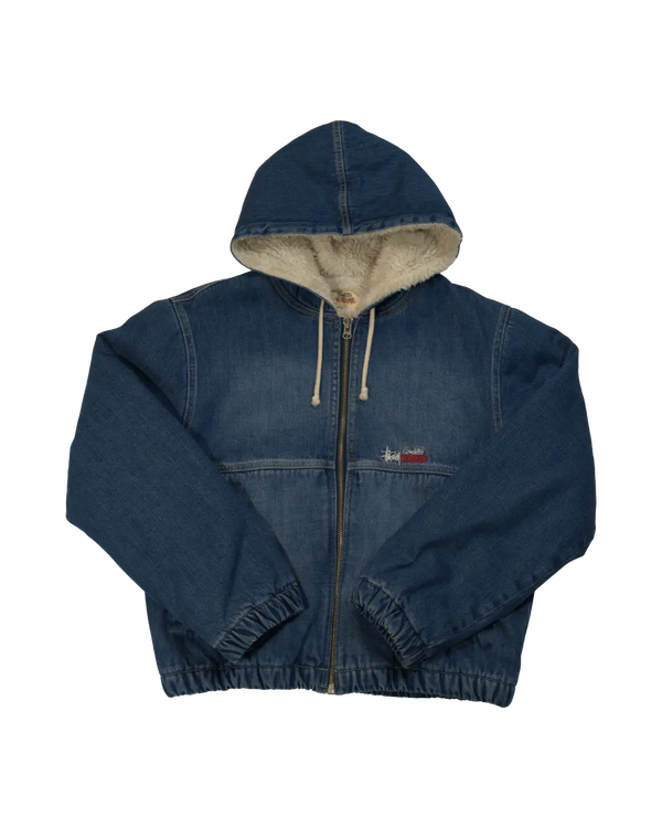 Stüssy - Denim Sherpa Work Jacket Washed Blue — vintage — view 2
