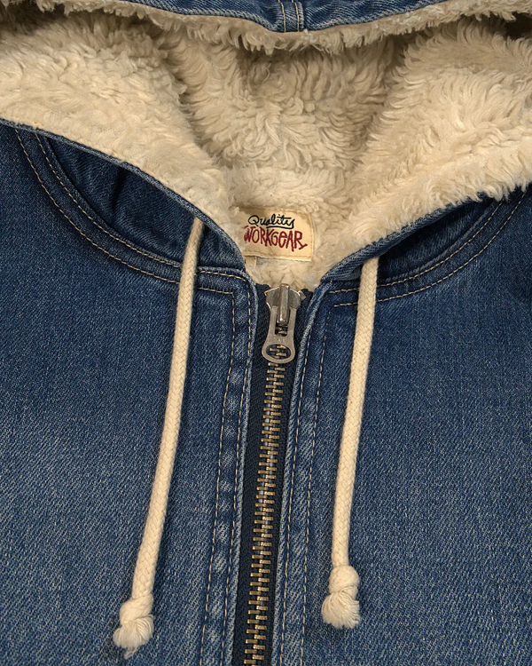 Stüssy - Denim Sherpa Work Jacket Washed Blue — vintage — view 4