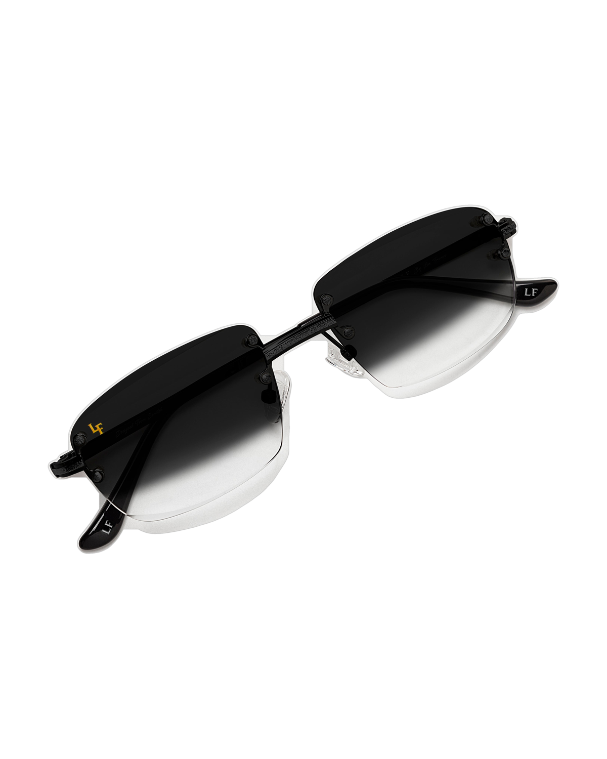 Lux Frames - Black & Matte Black Two Tone Rimless - Black Fade