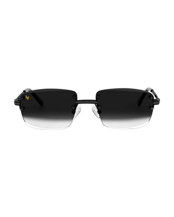 Lux Frames - Black & Matte Black Two Tone Rimless - Black Fade — view 3