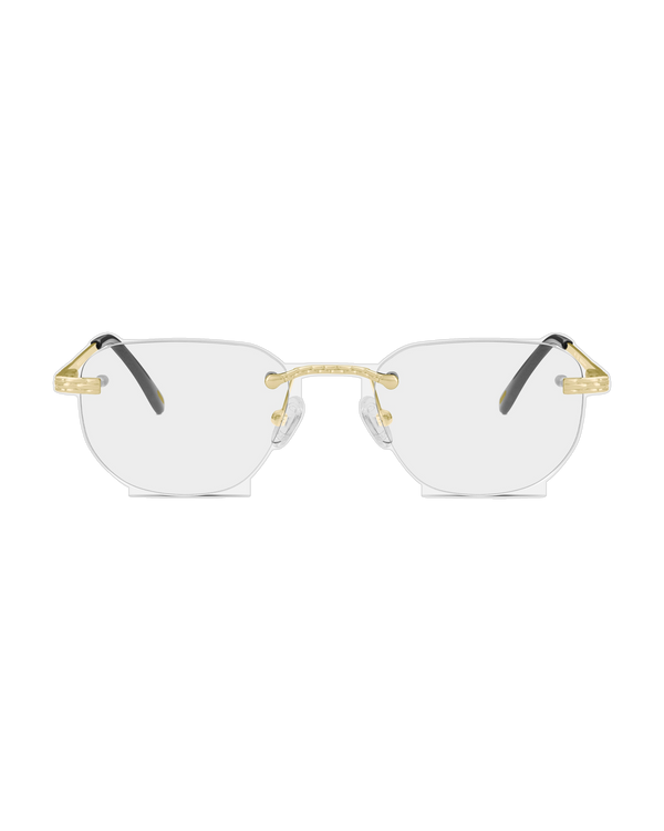 Lux Frames - Gold Rimless Class I - Light Adaptive Clear to Brown Lens — view 3