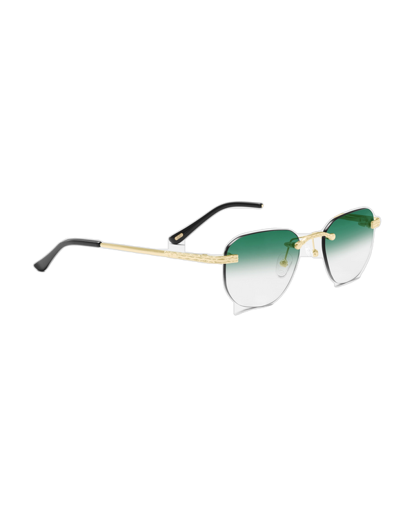 Lux Frames - Gold Rimless Class I - Green Fade — view 2