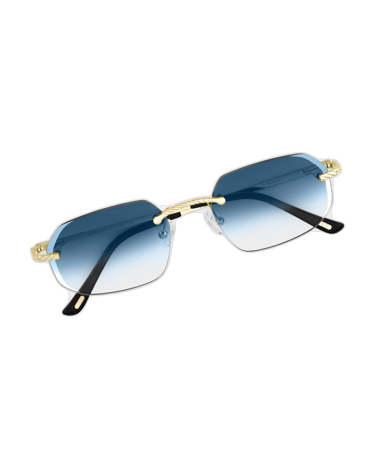 Lux Frames - Gold Rimless Class VII - Blue Fade