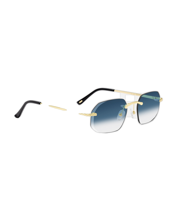 Lux Frames - Gold Rimless Class VII - Blue Fade — view 2