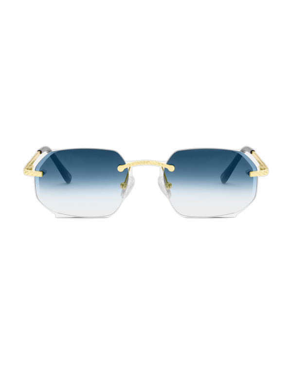 Lux Frames - Gold Rimless Class VII - Blue Fade — view 3