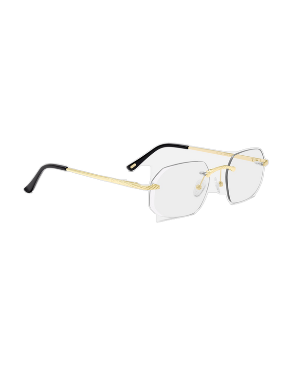 Lux Frames - Gold Rimless Class VII — Clear Lens — view 3