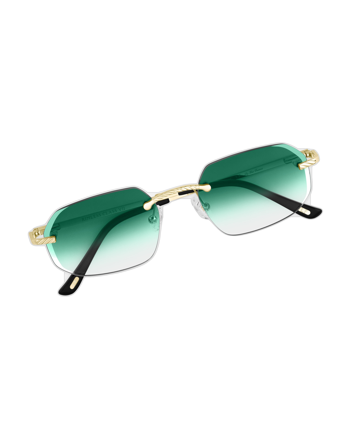 Lux Frames - Gold Rimless Class VII — Green Fade