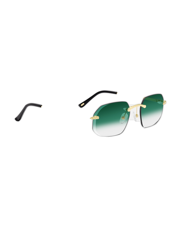 Lux Frames - Gold Rimless Class VII — Green Fade — view 2