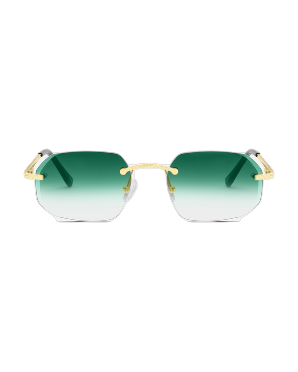 Lux Frames - Gold Rimless Class VII — Green Fade — view 3