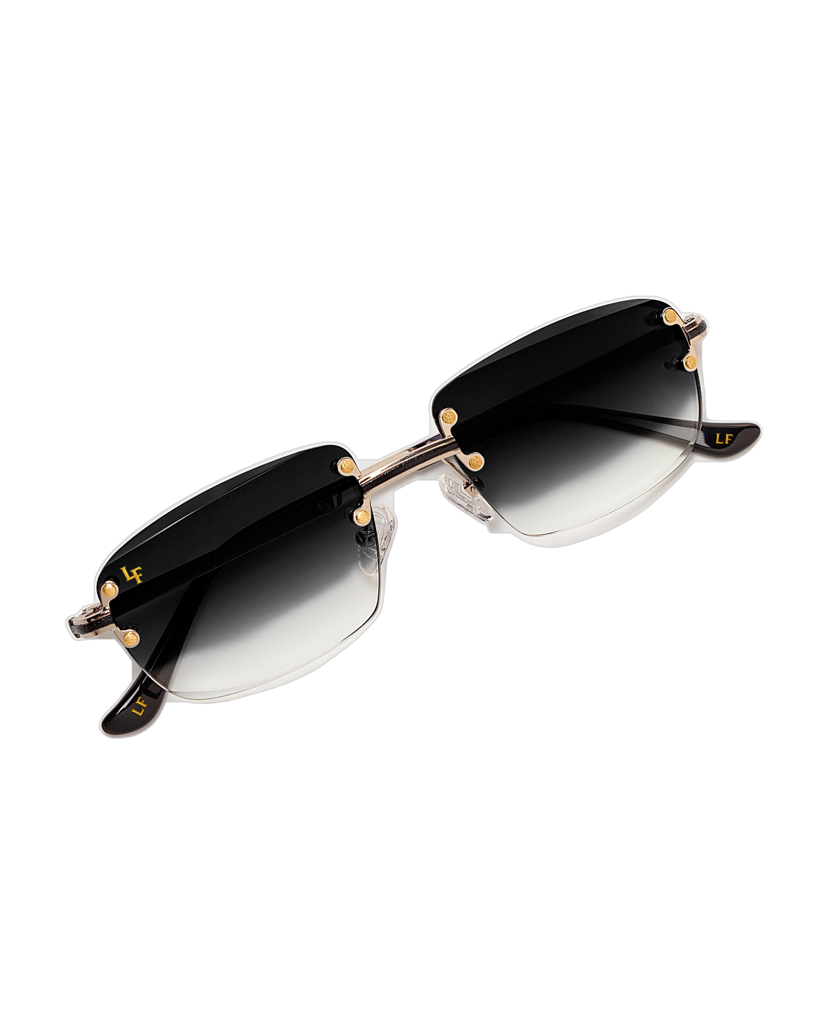 Lux Frames - Silver & Black Two Tone Rimless - Black Fade