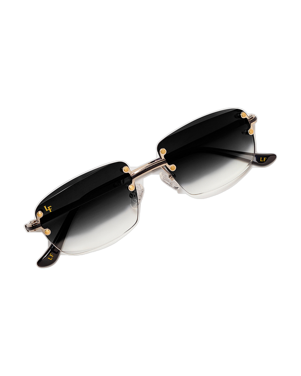 Lux Frames - Silver & Black Two Tone Rimless - Black Fade