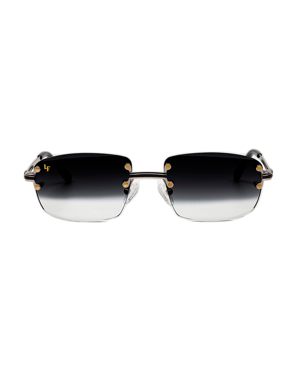 Lux Frames - Silver & Black Two Tone Rimless - Black Fade — view 3