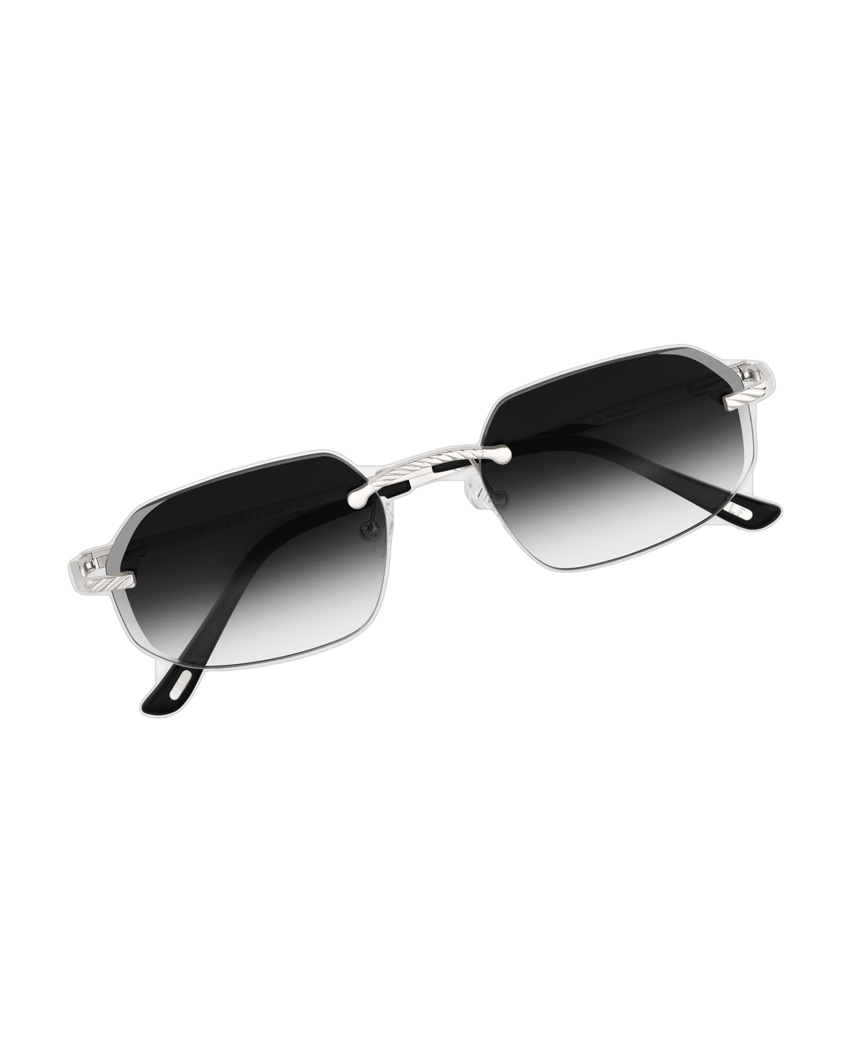 Lux Frames - Silver Rimless Class VII — Black Fade